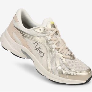 Ryka Skylift Walking Shoes in Gold Metallic Leather size 9W